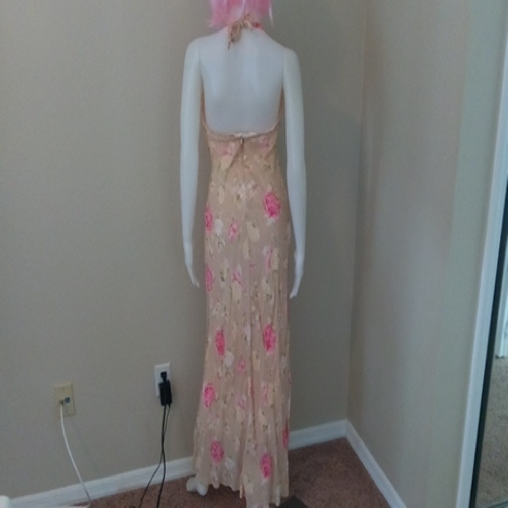 Floral halter style gown size M - Picture 3 of 6